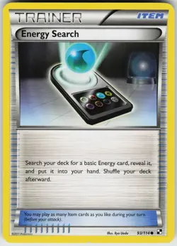Pokemon Energy Search 93/114 Black and White Common card - Image 1