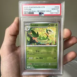 PSA 10 2025 Pokemon BLK EN Servine Master Ball Reverse Holo - Image 1
