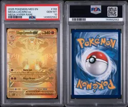 2025 POKEMON MEG EN-MEGA EVOLUTION MEGA HYPER RARE #188 MEGA LUCARIO EX PSA 10 - Image 3