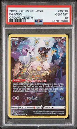 2023 POKEMON SWORD & SHIELD CROWN ZENITH #GG10 FULL ART/MEW PSA 10 - Image 1