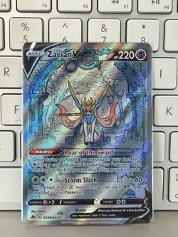 Pokemon Zacian V GG48/GG70 Galarian Gallery Crown Zenith Full Art Holo NM - Image 1
