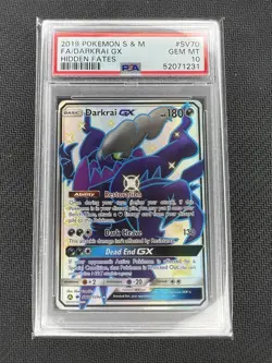 2019 Pokemon S&M Hidden Fates Shiny Vault Darkrai GX FA SV70/SV94 PSA Gem 10! 💎 - Image 1