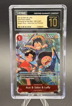2025 ONE PIECE OP13 007 CARRYING ON HIS WILL ACE & SABO & LUFFY ALT ART CGC 10 - Image 1