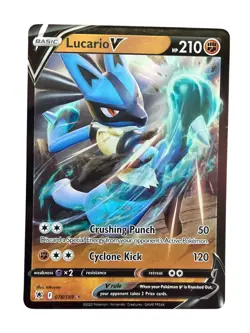 Pokemon Swsh10 Lucario v Holo Card 078/189 Astral Radiance Ultra Rare - Image 1
