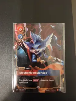 Riftbound METAL Card Rumble Mechanized Menace Las Vegas Prize Wall Plated Legend - Image 1