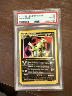 Pokemon TCG Neo Discovery Tyranitar Card 31/75 2001 PSA 6 - Image 1
