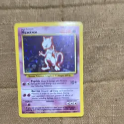 Mewtwo Base Set Holo Rare 10/102 60 HP Pokemon Card English Wizards 1999 - Image 1