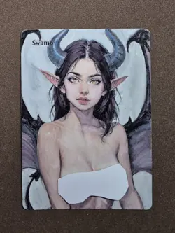 Mtg Altered Art Hand Painted Anime - Image 1