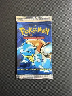1999 SPANISH Pokemon Base Set Booster Pack Blastoise Art ESP Factory Sealed - Image 1
