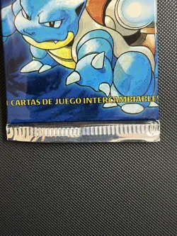 1999 SPANISH Pokemon Base Set Booster Pack Blastoise Art ESP Factory Sealed - Image 3