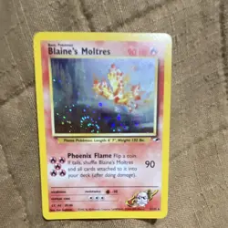 Blaine's Moltres 1/132 Gym Heroes Holo Rare 2000 English Pokemon TCG WOTC - Image 1