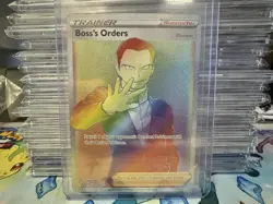 Pokemon Giovanni Boss's Orders Trainer Full Art Holo Rare 200/192 Rebel Clash - Image 1