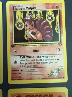 Pokemon TCG Gym Challenge 1st Ed Blaine's Rhyhorn, Vulpix, Mankey & Energy LP - Image 3