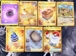 Pokemon Lot of 7 Gold Hyper Rares Various Sets - Image 1