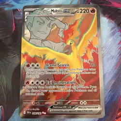 Pokemon TCG Team Rockets Moltres EX 208/182 Ultra Rare Full Art Destined Rivals - Image 1