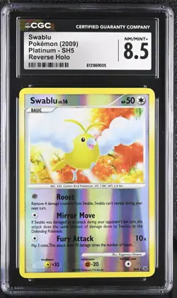 CGC 8.5 NM/MINT+ Swablu SH5 Platinum Reverse Holo Pokemon Card - Image 1