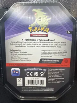 Pokemon TCG Tyranitar tin. 3 Packs, promo Card - Image 3
