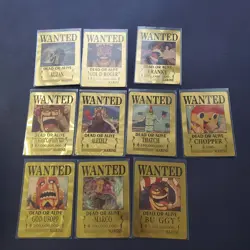 One Piece Gold Wanted Poster Card Lot Of 10 - Image 1