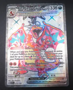 CHARIZARD EX 215/197 Pokemon Card Obsidian Flames - Near Mint Fresh Pull - Image 1