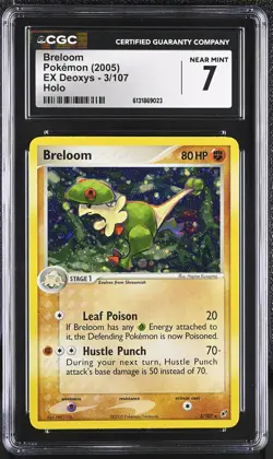 CGC 7 NEAR MINT Breloom 3/107 EX Deoxys Holo Pokemon Card - Image 1