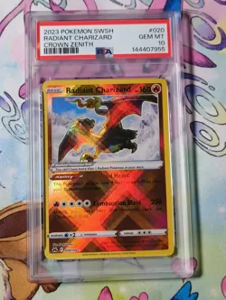 PSA 10 Radiant Charizard 020/159 Pokemon Crown Zenith Holo Graded Card - Image 1