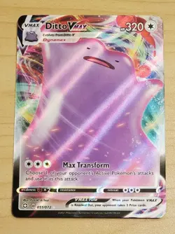 Pokemon TCG Ditto VMAX Shining Fates Holo Ultra Rare Card 051/072 - Image 1