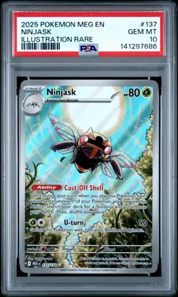 PSA 10 - 2025 POKEMON MEG EN-MEGA EVOLUTION 137 NINJASK ILLUSTRATION RARE - Image 1