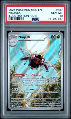PSA 10 - 2025 POKEMON MEG EN-MEGA EVOLUTION 137 NINJASK ILLUSTRATION RARE - Image 2