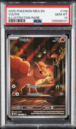 2025 POKEMON MEG EN-MEGA EVOLUTION ILLUSTRATION RARE #138 VULPIX PSA 10 - Image 1