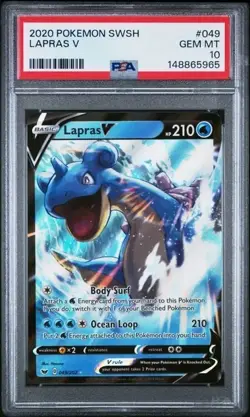 LAPRAS V #049 PSA 10 • 2020 POKEMON SWORD & SHIELD - Image 1