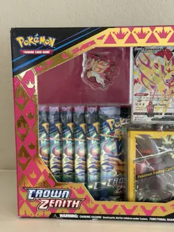 Pokemon Crown Zenith Premium Figure Collection Shiny Zamazenta Box Imperfections 820650851636 - Image 2