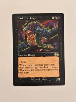 Dark Hatchling Urza's Saga Regular Magic the Gathering MTG - Image 1