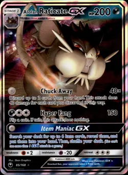 Alolan Raticate GX 85/168 Holo - Pokemon SM - Celestial Storm - NM - Image 1