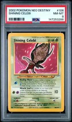 2002 POKEMON NEO DESTINY #106 SHINING CELEBI PSA 8 - Image 1