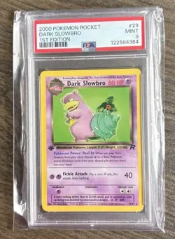 2000 Pokemon Team Rocket 1st Edition #29 DARK SLOWBRO PSA 9 MINT Non-Holo - Image 1