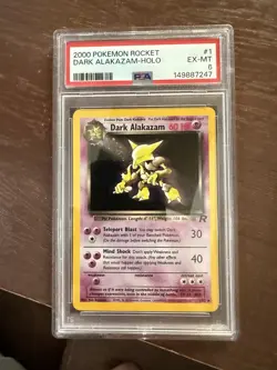 Pokemon 2000 Dark Alakazam 1/82 Holo Rare Team Rocket PSA 6 - Image 1