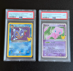 2 x PSA 9 - 2021 Pokemon Celebrations Mew EX Holo #88 & Dark Gyarados Holo #8 - Image 1