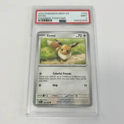 2023 Pokemon Together Pikachu 025/165 & Eevee 133/165 Stamped Promo PSA 9 - Image 5