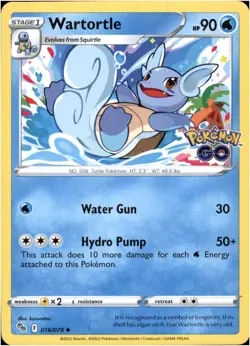 Wartortle #16/78 - UnCommon - Pokemon Go 2022 - Near Mint - Image 1