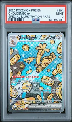 Gholdengo ex 2025 Pokemon Scarlet Violet Prismatic Evolutions SIR #164 PSA 9 - Image 1