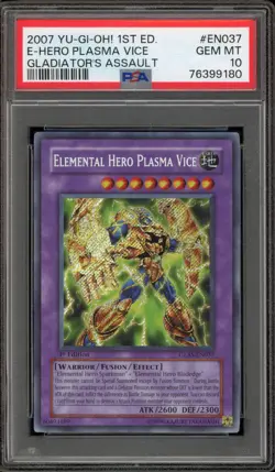 Yu-Gi-Oh! Elemental Hero Plasma Vice Gladiators Assault 1st Ed GLAS-EN037 PSA 10 - Image 1
