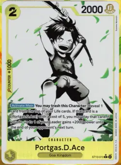 One Piece Ultra Deck ST13-010 Portgas D. Ace | Parallel | Three Bros | Near Mint - Image 1