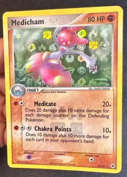 Medicham 10/101 2004 EX Hidden Legends Pokemon Card TCG Reverse Holo Rare - Lp - Image 2
