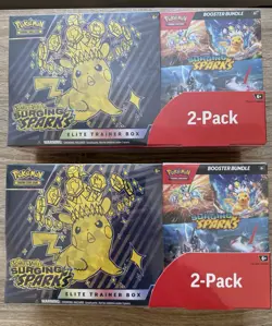 Pokemon Surging Sparks Elite Trainer Box/Booster Bundle Costco 2-Pack - Lot of 2 - Image 1