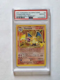 PSA 10 Charizard Celebrations Classic 4/102 Holo Base Set Pokemon Card 2021 - Image 1