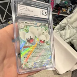 Pokemon Maushold ex 155/182 SV04 Paradox Rift Holo CGC 8.5 HP 230 - Image 1