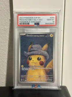 2023 Pokemon Black Star Promo Pikachu With Grey Felt Hat - Image 1