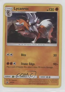 Lycanroc (Holo) Pokemon Sun & Moon Black Star Promo #SM105 - Image 1