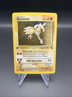 Hitmonlee - 1st Edition Holo - 7/62 Fossil Set - Pokemon TCG - 1999 - Image 1