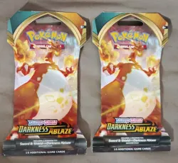 Two Darkness Ablaze Sleeved Booster Pack Pokemon TCG New & Sealed Charizard Art - Image 2